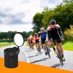 Arkham Bicycle Mirror for Handlebars - Mini Rear View, Foldable, 360 Rotatable Universal Mirror for Road Bike With Rubber Mounting Sleeve