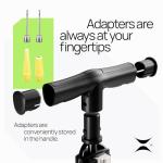 Bike Pump with Gauge - Floor Bike Pumps for Road & Mountain Bikes, Presta & Schrader Valve, 160 PSI, 2-Inch Dial, Includes Needle & Ball Adapters, Foldable Footrest, Angle Adapter