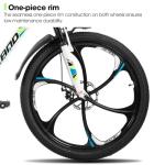 HH HILAND 26" MTB Mountain Bike for Men Women Adults, 18-Speed, Disc Brake, Lightweight Aluminum Frame, 6-Spoke Wheel, White