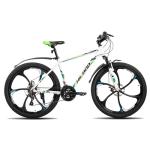 HH HILAND 26" MTB Mountain Bike for Men Women Adults, 18-Speed, Disc Brake, Lightweight Aluminum Frame, 6-Spoke Wheel, White
