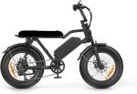 Electric Bike for Adults, 48V 18.2AH Electric Motorcycle, Long Seat Electric Bicycle Full Suspension 20" Fat Tire Ebike Max 28MPH& 30 Miles All Terrain E-Bike for Mountains, Snow, Sand, Road (Retro)