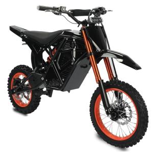 Windone RM7 Electric Dirt Bike, 2200W Peak Ebike, 48V 22.5Ah Up to 37MPH & 45-Mile Electric Motorcycle, 14"/12" Off-Road Tire E-Bike, Dual Hydraulic Brakes, Full Suspension, Black & Orange