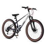 RoyalBaby Kids Mountain Bike 24" for Boys & Girls Ages 10-14 Year Old- Lightweight Aluminum, 21-Speed, Suspension Fork - Blue