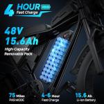 Ridstar Electric Bike for Adults, Peak 4000/2000W, 37/33MPH,52V 40AH,48V/20AH E-Bike,30-180 Miles Electric Motorcycle, 20" Fat Tire Dirt Bike, UL2849 Hydraulic Suspension and 7-Speed