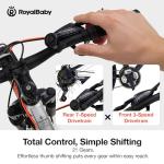 RoyalBaby Kids Mountain Bike 24" for Boys & Girls Ages 10-14 Year Old- Lightweight Aluminum, 21-Speed, Suspension Fork - Blue