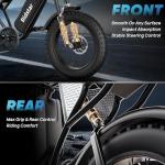 Ridstar Electric Bike for Adults, Peak 4000/2000W, 37/33MPH,52V 40AH,48V/20AH E-Bike,30-180 Miles Electric Motorcycle, 20" Fat Tire Dirt Bike, UL2849 Hydraulic Suspension and 7-Speed