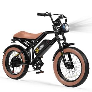 Qlife Electric Bike for Adults/Teens Spark-1500W Peak Motor 20" Fat Tires 28MPH(Unlock to 35MPH) Dirt Bike, 624Wh Removable Battery Ebike, Dual Suspension & Brakes Motorcycle, 21-Speed Bicycle,Brown