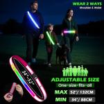 Reflective Sash Gear for Walking at Night,Flashing LED Reflective Belt Safety Lights for Walkers Night Dog Walking Biking Running,High Visibility Rechargeable With Wear 2 Ways for Men Women (Pink)