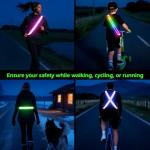 Reflective Sash Gear for Walking at Night,Flashing LED Reflective Belt Safety Lights for Walkers Night Dog Walking Biking Running,High Visibility Rechargeable With Wear 2 Ways for Men Women (Pink)