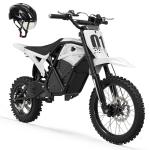 ESKUTE Electric Dirt Bike for Teens Adults, Mid-Drive Motor 3500W Peak, Electric Motorcycle 48V23Ah Battery, 53-Mile Range, 38mph, Hydraulic Nitrogen Dual Shock Absorbers, White with Helmet
