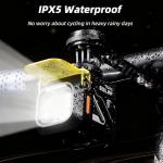 1200 Lumens LED Bike Light with Remote & 2 Brackets, Aluminum Bicycle Headlight for 10-Hours Night Riding (2 Colors), 4000mAh USB-C Fast Rechargeable, IP65 Waterproof, Numeric Battery Display