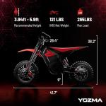 Yozma IN10 Electric Dirtbike, 40 MPH Top Speed, 53 Miles Max Range Electric Bike