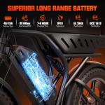 TS TST GRP LLC Electric Bike for Adults, 1500W Peak Ebike, 48V 15AH Waterproof Removable Battery, 7 Speed, 30 MPH Max, 20" Electric Off-Road Bike, UL 2849 Certification