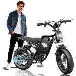 Youlon Ebikes for Adult/Teens, 2000W Peak Motor, 60*23Ah Long Range Electric Motorcycle with Dual Hydraulic Disc Brakes, 20" Fat Tire All-Terrain for Commuting E-Bicycles, 31MPH Electric Dirt Bike, UL