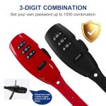 MEINUOKA 2 Pack Adjustable Zip Tie Lock with 3-Digit Combination for Helmet, Bike Rack, Motorcycle, Skateboard, Luggage, Skis, French Door, Stroller & Cabinet, Lightweight Bicycle Lock