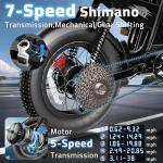 Youlon Ebikes for Adult/Teens, 2000W Peak Motor, 60*23Ah Long Range Electric Motorcycle with Dual Hydraulic Disc Brakes, 20" Fat Tire All-Terrain for Commuting E-Bicycles, 31MPH Electric Dirt Bike, UL