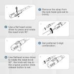 MEINUOKA 2 Pack Adjustable Zip Tie Lock with 3-Digit Combination for Helmet, Bike Rack, Motorcycle, Skateboard, Luggage, Skis, French Door, Stroller & Cabinet, Lightweight Bicycle Lock