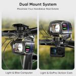 ABROML Remote Control Bike Light Compatible with Garmin/GoPro Mount, 1300 Lumens High & Low Beam Bike Headlight with Fog Cover, USB Rechargeable & Discharging, Waterproof for Night Riding