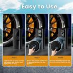 Anycash Tire Inflator Portable Air Compressor, 150PSI Air Pump for Car Tires with Pressure Gauge, Fast Tire Inflator for Car, Motorcycle, Bicycle, Balls, LED Light and Auto Shut-Off