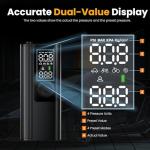 Anycash Tire Inflator Portable Air Compressor, 150PSI Air Pump for Car Tires with Pressure Gauge, Fast Tire Inflator for Car, Motorcycle, Bicycle, Balls, LED Light and Auto Shut-Off