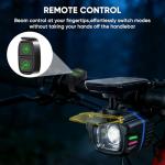 ABROML Remote Control Bike Light Compatible with Garmin/GoPro Mount, 1300 Lumens High & Low Beam Bike Headlight with Fog Cover, USB Rechargeable & Discharging, Waterproof for Night Riding