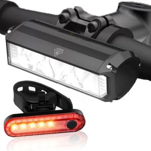 9000 Lumen USB Rechargeable Bike Light Set