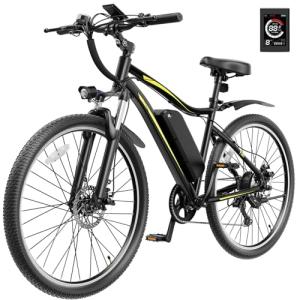 YOLOWAY Electric Bikes for Adults, 27.5" Electric Bicycle, Ebikes for Adults with 480WH Removable Battery, Peak 750W Brushless Motor, Up to 25 MPH, 50 Miles Range, 7-Speed Mountain Bike