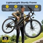 YOLOWAY Electric Bikes for Adults, 27.5" Electric Bicycle, Ebikes for Adults with 480WH Removable Battery, Peak 750W Brushless Motor, Up to 25 MPH, 50 Miles Range, 7-Speed Mountain Bike