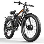 E Bikes for Adults Electric, 51 MPH Peak 5000W Dual Motor Ebike, Fat Tire Electric Bike 32AH 52V Fastest E-bike, 26”Commuting Electric Bicycle 130 Miles, Hydraulic Disc Brake 7 Speed, Front Suspension