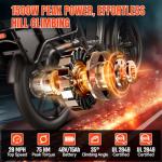 TST Electric Bike for Adults 1500W Peak Motor Cargo E-Bike 60Miles 28MPH 20" Fat Tire Ebikes 48V 15Ah Removable Battery Electric Bicycle Rear Rack with Basket, UL 2849 Certification