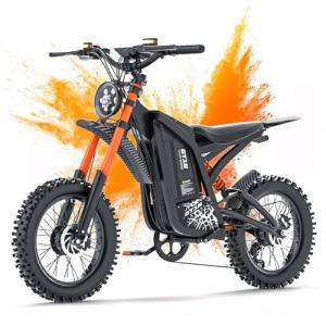 Misodo Electric Dirt Bike for Adults, 3000W Peak Motor, 36 MPH, 100Miles, 48V/20Ah Battery, 45° Slope, Dual Hydraulic Brake, Full Suspension, All Terrain Electric Motorcycle, 16" Off-Road Tire E-Bike