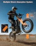 Misodo Electric Dirt Bike for Adults, 3000W Peak Motor, 36 MPH, 100Miles, 48V/20Ah Battery, 45° Slope, Dual Hydraulic Brake, Full Suspension, All Terrain Electric Motorcycle, 16" Off-Road Tire E-Bike