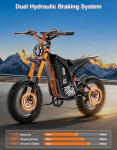 Misodo Electric Dirt Bike for Adults, 3000W Peak Motor, 36 MPH, 100Miles, 48V/20Ah Battery, 45° Slope, Dual Hydraulic Brake, Full Suspension, All Terrain Electric Motorcycle, 16" Off-Road Tire E-Bike