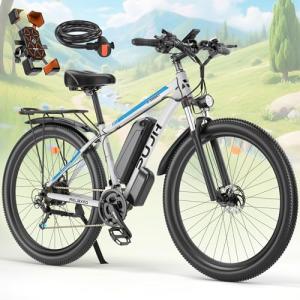PUJH 1500W Peak Electric Bike for Adults, 48V 17.5Ah 840Wh 29'' Tires Max 32 mph 30-80 Miles Range City Commuting Class3 Ebike Front Suspension Disc Brake for Off-Road Riding
