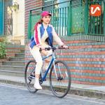 VIRIBUS Hybrid Bikes, 28 inch Mens Bike with Lightweight Aluminum Frame and Disc Brakes, 700C Bikes for Tall Men, 7 Speed Vintage Retro Hybrid Bicycles for City Commuters, Adult Road Bike, Blue