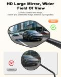 POWVINE Bike Mirror Large HD Field of Vision, Rear View Mirror, Adjustable Safety Handlebar Bicycle Mirrors Accessories for Ebike Mountain Road Bike Scooter, Fits 22-28mm Handlebars