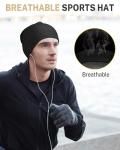 GXCROR Fleece Beanies Flexfit Winter Hats Skull Cap Cycling Cap Reflective Running Gear Bonnet Yellow