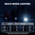 ROCKBROS 1000Lumens Bike Light 2800mAH USB C Rechargeable Bike Headlight IPX6 Waterproof Bicycle Front Lightweight Smart Light for Safe Night Riding