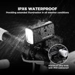 ROCKBROS 1000Lumens Bike Light 2800mAH USB C Rechargeable Bike Headlight IPX6 Waterproof Bicycle Front Lightweight Smart Light for Safe Night Riding