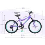 WEIZE 20 Inch Kid Mountain Bike,Kid Bike for Girls Age 6-14 Year Old,6 Speed Kid Bicycle with Front Suspension Fork,Adjustable Seat Height,High-Carbon Steel Frame,Ideal for Girl Adventurers,Purple