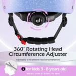 Odoland Kids Bike Helmet, Boys and Girls Sparkling Bicycle Helmet, Suggested Fit 48-54cm, Multi-Sports Adjustable for Skating, Cycling, Skateboard Helmet,Sparkly Rainbow Gradient