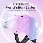 Odoland Kids Bike Helmet, Boys and Girls Sparkling Bicycle Helmet, Suggested Fit 48-54cm, Multi-Sports Adjustable for Skating, Cycling, Skateboard Helmet,Sparkly Rainbow Gradient