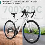 YITAHOME 700C Road Bike, 21 Speed Commuter Bicycle for Men Women, Lightweight Aluminum Frame Racing Bike, Adult Bicycle with Dual Disc Brake