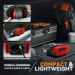 Auto Dynasty Digital Tire Inflator Portable Air Compressor, 12V DC Air Pump with Pressure Gauge for Car Tire, 50 PSI Power Electric Bike Pump with LED Light for Motorcycle, Bicycle, Ball (Red)