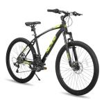HH HILAND Mens and Womens Mountain Bike, 26 Inch 21 Speed Mountain Bicycle with Dual Disc Brake, Front Suspension Fork, High Carbon Steel Frame Urban Commuter Bike for Adults, Black Yellow