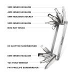 HAUTMEC 9 in 1 Bike Multitool, Mini Bike Repair Tool Kit for Road and Mountain Bikes, Lightweight Stainless Steel Bike Tool With 2/3/4/6mm Inner Hexagon and Phillips Screwdriver Multitool HT0418-BT