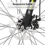 HH HILAND Mens and Womens Mountain Bike, 26 Inch 21 Speed Mountain Bicycle with Dual Disc Brake, Front Suspension Fork, High Carbon Steel Frame Urban Commuter Bike for Adults, Black Yellow