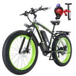 Wdiini Front Suspension 2000W Peak Electric Bike for Adults, 28MPH Max Speed, 48V/15AH Removable Battery, BMS Protection, Off-Road/Mountain Ebike with Key and Lock (K800, Green)