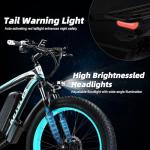 Wdiini Front Suspension 2000W Peak Electric Bike for Adults, 28MPH Max Speed, 48V/15AH Removable Battery, BMS Protection, Off-Road/Mountain Ebike with Key and Lock (K800, Green)