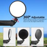 YISUGOOC 2 Pair Bike Mirror With Bike Bell 360° Adjustable HD Convex Bike Mirror Handlebar For Mount Mountain Road Bikes Motorcycle (2* Large Mirror + 1* Bell)